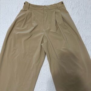 Women’s Tan Pleated Wide Leg Pants
